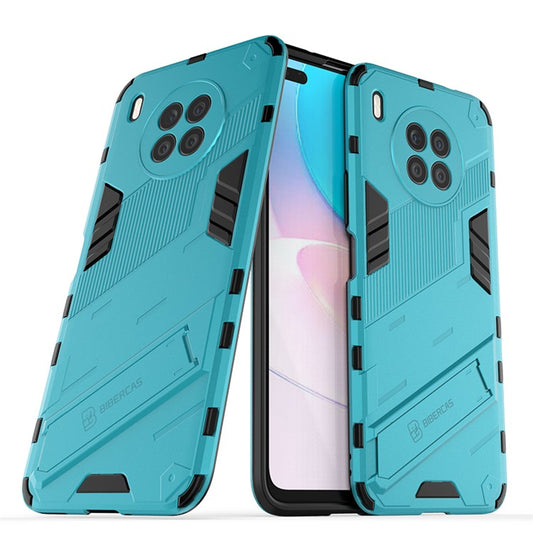 Armor Shockproof Hard PC + TPU Bumper Hybrid Protective Cover with Kickstand for Huawei nova 8i (Global Version)/Honor 50 Lite - Baby Blue