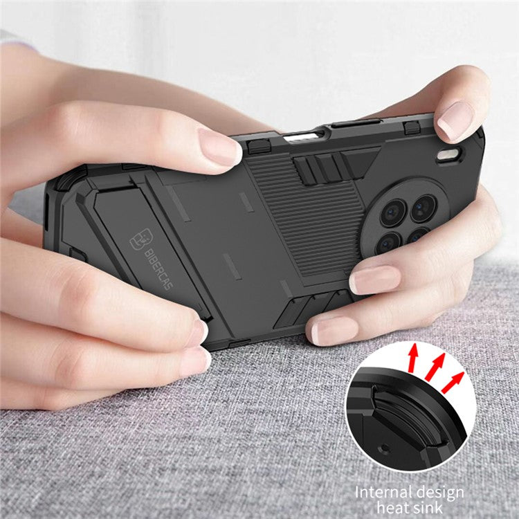 Armor Shockproof Hard PC + TPU Bumper Hybrid Protective Cover with Kickstand for Huawei nova 8i (Global Version)/Honor 50 Lite - Orange