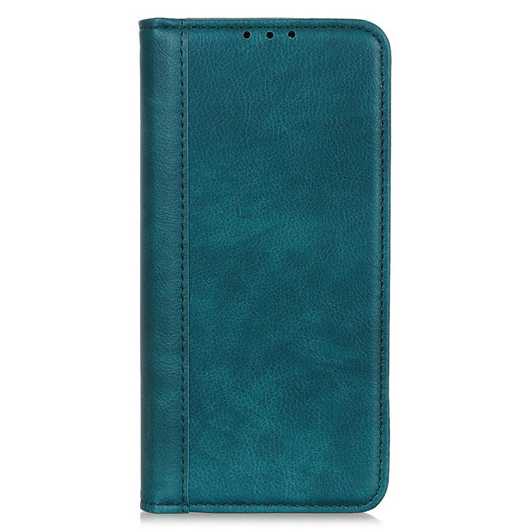 Auto-absorbed Magnetic Closing Litchi Texture Split Leather Stand Phone Cover Case for Huawei nova 9 - Green