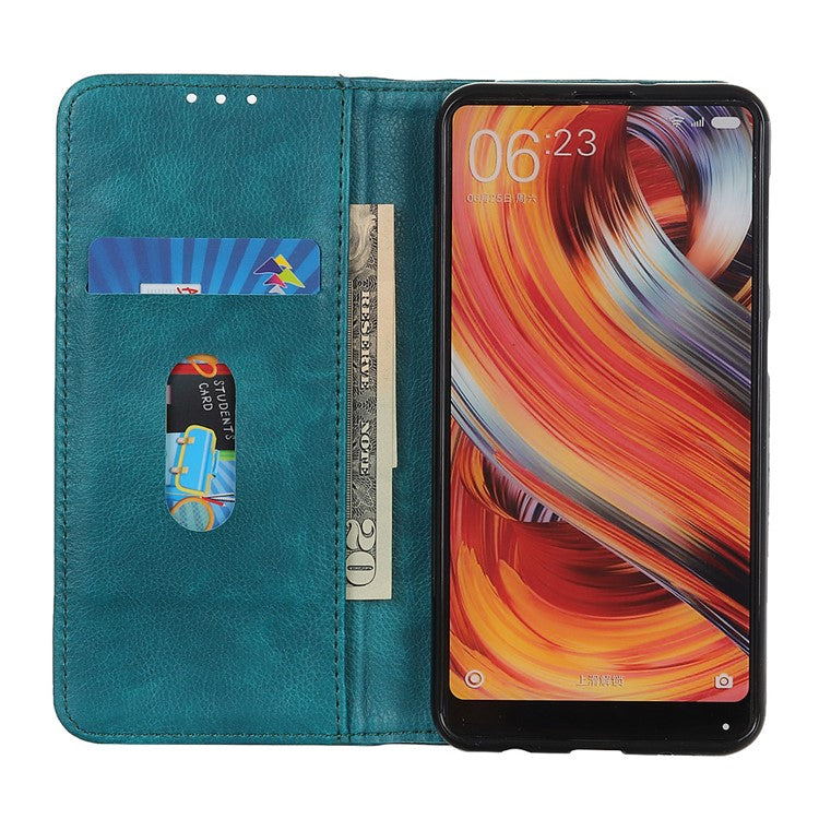 Auto-absorbed Magnetic Closing Litchi Texture Split Leather Stand Phone Cover Case for Huawei nova 9 - Green