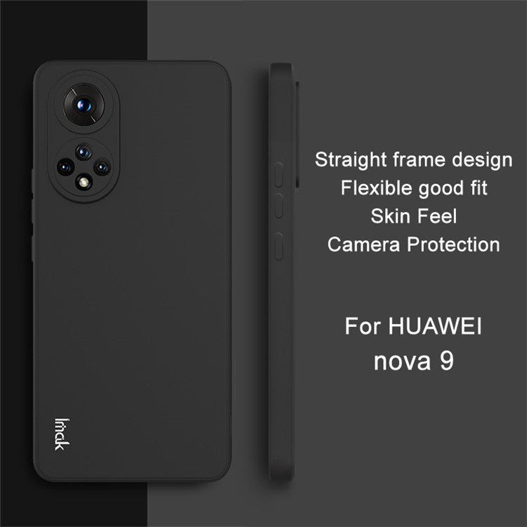 IMAK UC-4 Series Straight Frame Design Skin Feel Light Slim Soft TPU Phone Back Cover for Huawei nova 9 - Black