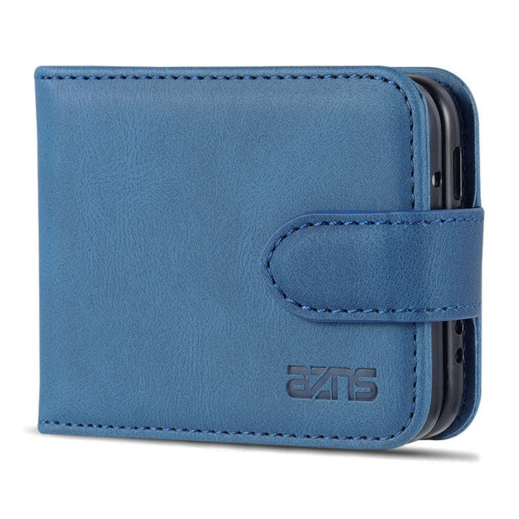 AZNS PU Leather Flip Phone Case for Huawei P50 Pocket / Pocket S, Folding All-Inclusive Protective Phone Cover with Card Slots - Blue