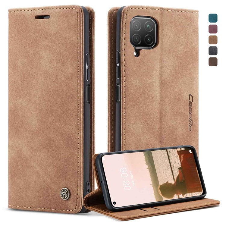 CASEME 013 Series for Huawei P40 lite 4G/Nova 7i/nova 6 SE PU Leather Folio Flip Wallet Cover Adjustable Stand Phone Case - Brown