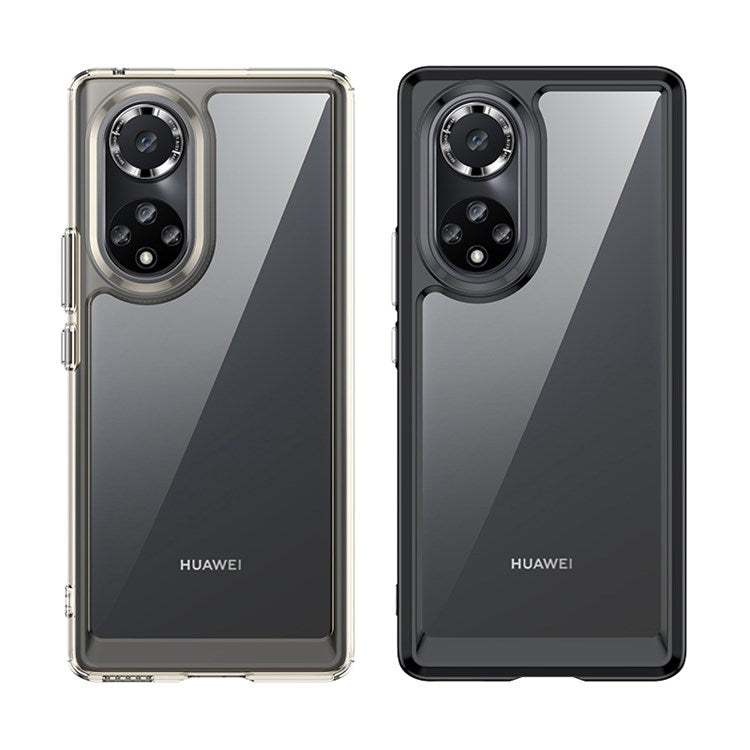 For Honor 50/Huawei nova 9 TPU + Acrylic Hybrid Wear-resistant Case Independent Buttons Anti-dirt Phone Shell - Transparent Grey