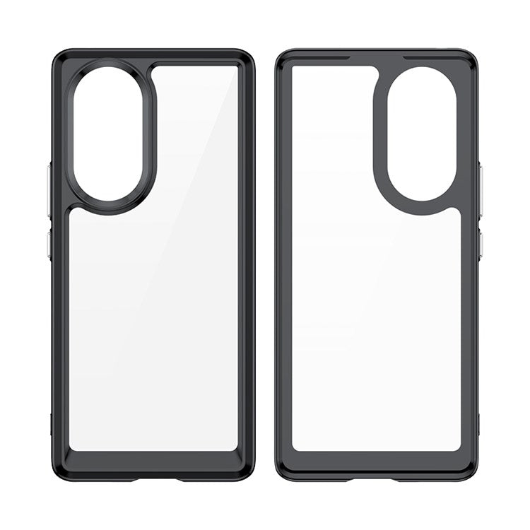 For Honor 50/Huawei nova 9 TPU + Acrylic Hybrid Wear-resistant Case Independent Buttons Anti-dirt Phone Shell - Transparent Grey