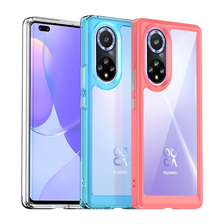 For Honor 50/Huawei nova 9 TPU + Acrylic Hybrid Wear-resistant Case Independent Buttons Anti-dirt Phone Shell - Transparent Grey