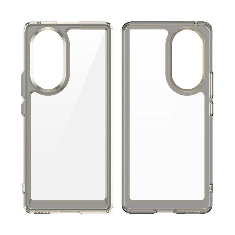 For Honor 50/Huawei nova 9 TPU + Acrylic Hybrid Wear-resistant Case Independent Buttons Anti-dirt Phone Shell - Transparent Grey