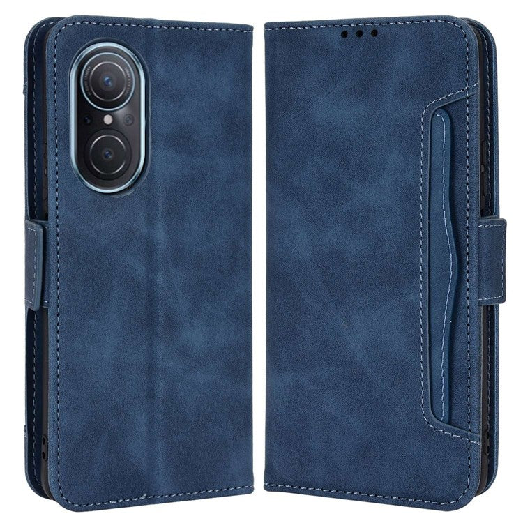 For Honor 50 SE/Huawei nova 9 SE Smartphone Bag Case Magnetic Flip Wallet Style Stand Shockproof PU Leather Phone Cover - Blue