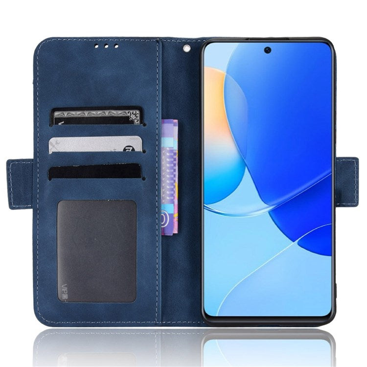 For Honor 50 SE/Huawei nova 9 SE Smartphone Bag Case Magnetic Flip Wallet Style Stand Shockproof PU Leather Phone Cover - Blue
