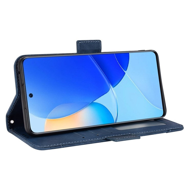 For Honor 50 SE/Huawei nova 9 SE Smartphone Bag Case Magnetic Flip Wallet Style Stand Shockproof PU Leather Phone Cover - Blue