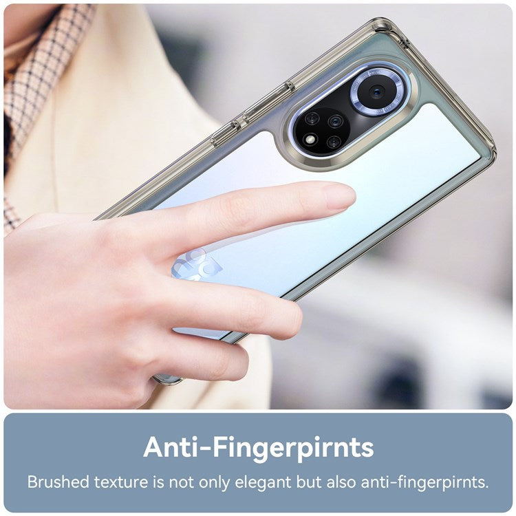 For Huawei nova 9 Pro/Honor 50 Pro Transparent Back Case Hybrid Acrylic + TPU Shockproof Cell Phone Protector with Independent Buttons - Transparent Grey