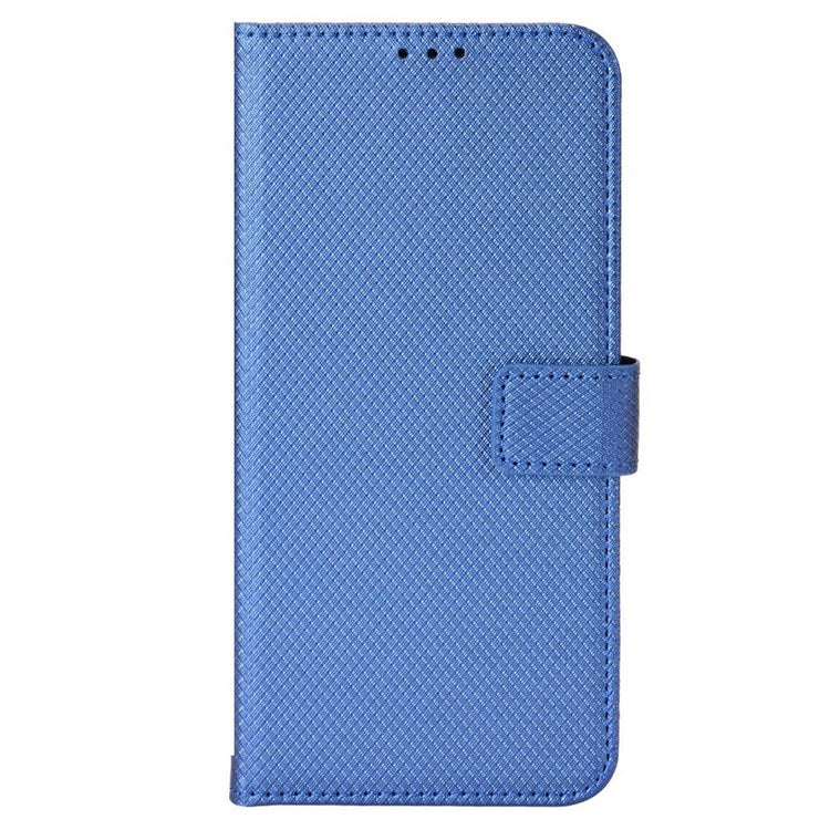 Diamond Texture Case for Huawei nova Y70 4G/nova Y70 Plus 4G, Stand Wallet Anti-wear Leather Protective Phone Cover with Strap - Blue