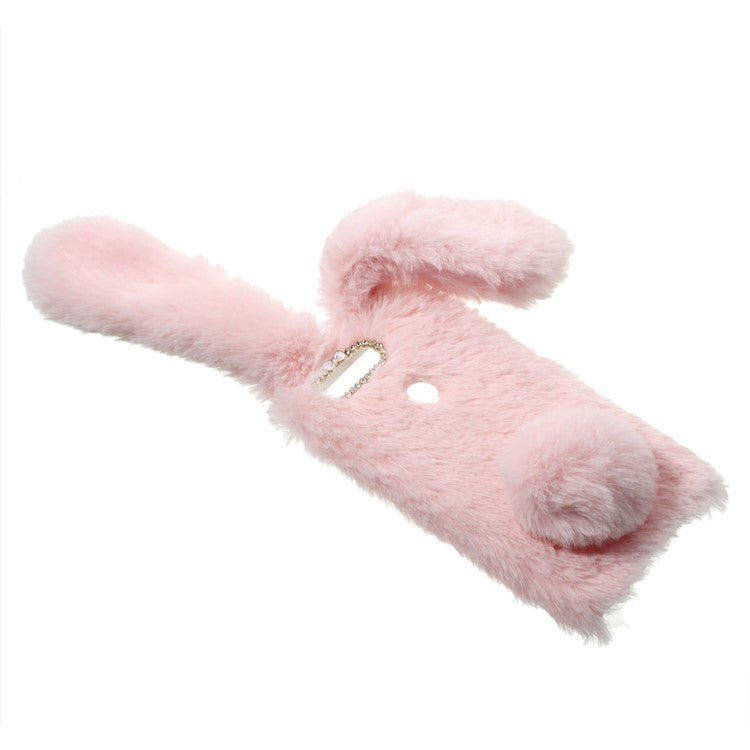 Rabbit Shape Warm Fluffy Fur TPU Mobile Case for Huawei Honor 8 - Pink