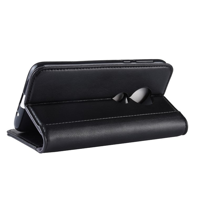 Split Leather Protection Phone Case Cover for Motorola Moto G7 Play (EU Version) - Black