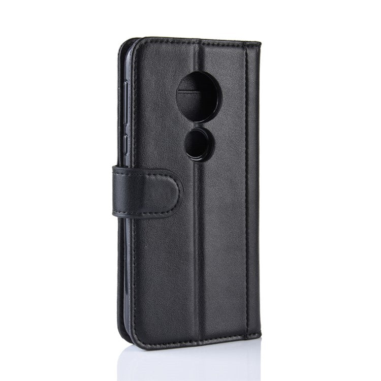 Split Leather Protection Phone Case Cover for Motorola Moto G7 Play (EU Version) - Black