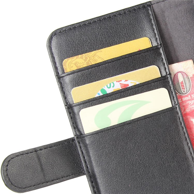 Split Leather Protection Phone Case Cover for Motorola Moto G7 Play (EU Version) - Black