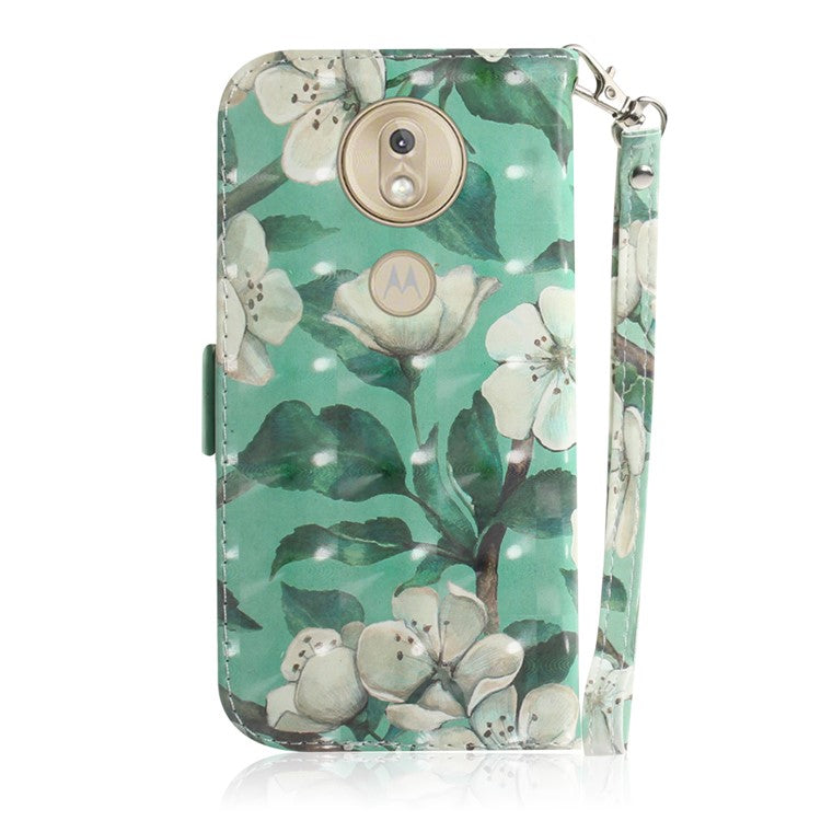 Pattern Printing Light Spot Decor Leather Wallet Case for Motorola Moto G7 Play - Beautiful Flowers