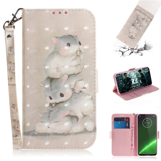 Pattern Printing Light Spot Decor Leather Wallet Case for Motorola Moto G7 / G7 Plus - Mouse Pattern