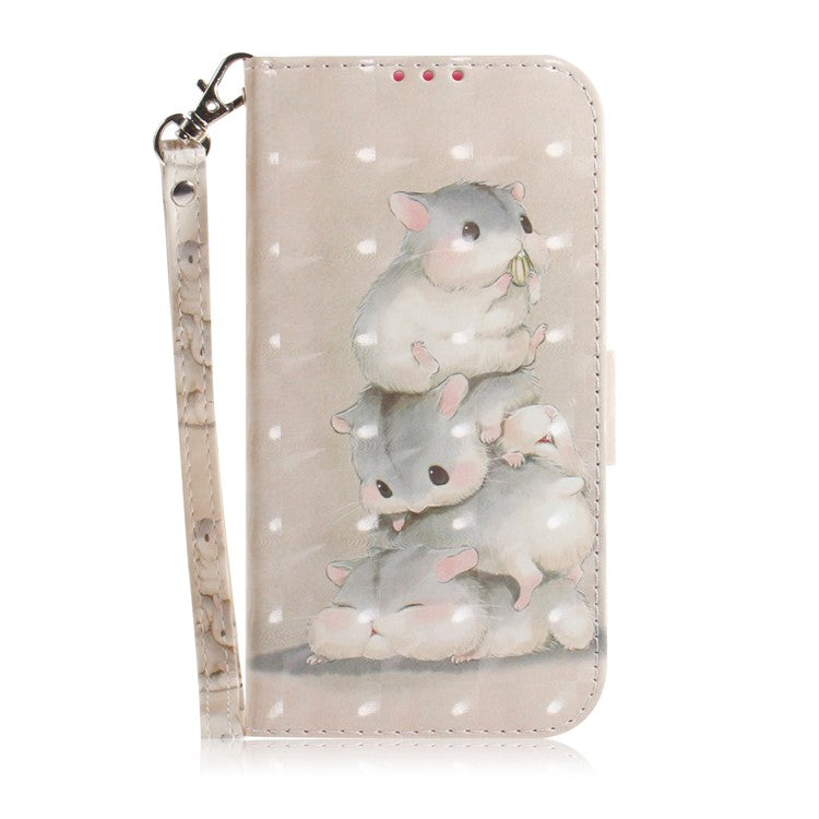 Pattern Printing Light Spot Decor Leather Wallet Case for Motorola Moto G7 / G7 Plus - Mouse Pattern