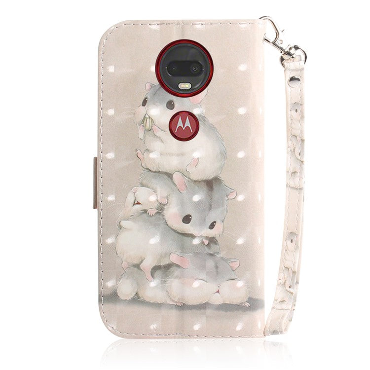 Pattern Printing Light Spot Decor Leather Wallet Case for Motorola Moto G7 / G7 Plus - Mouse Pattern