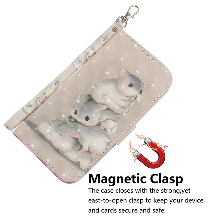 Pattern Printing Light Spot Decor Leather Wallet Case for Motorola Moto G7 / G7 Plus - Mouse Pattern