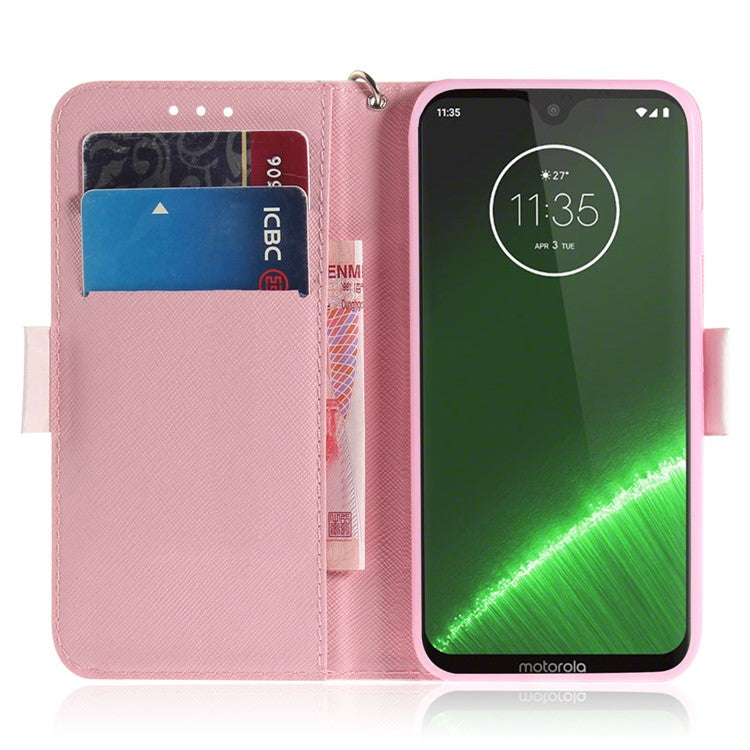 Pattern Printing Light Spot Decor Leather Wallet Case for Motorola Moto G7 / G7 Plus - Mouse Pattern