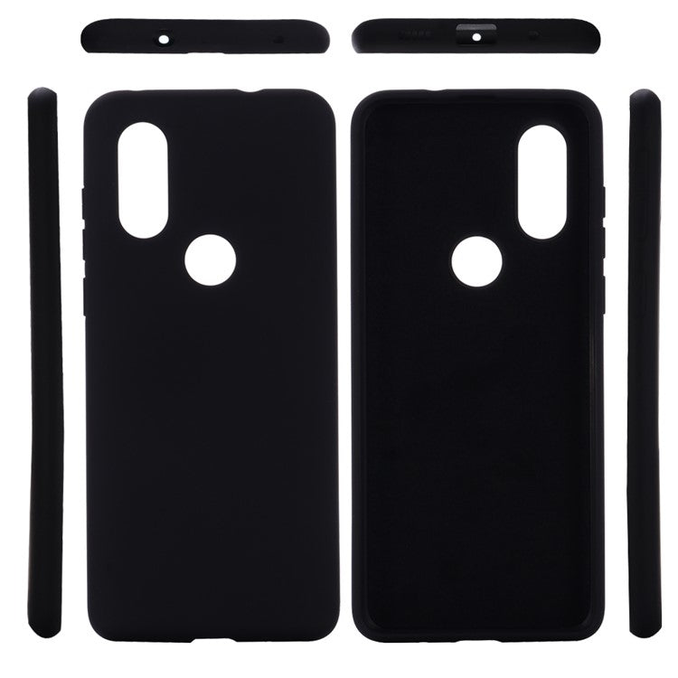Soft Liquid Silicone Phone Casing for Motorola One Vision/P50- Black