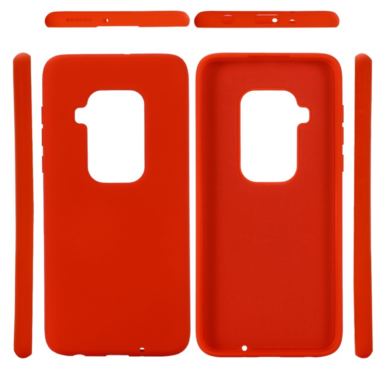 Soft Liquid Silicone Phone Back Cover Casing for Motorola One Zoom - Red