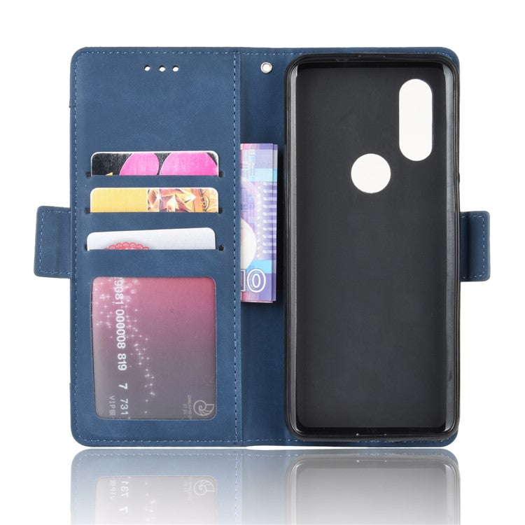 Wallet Leather Stand Case for Motorola One Vision / P50 - Blue