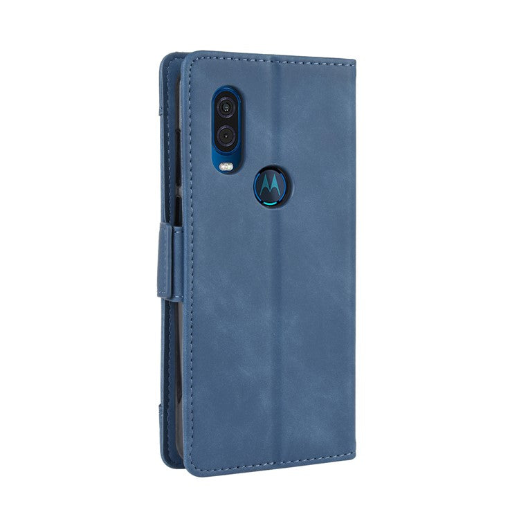 Wallet Leather Stand Case for Motorola One Vision / P50 - Blue