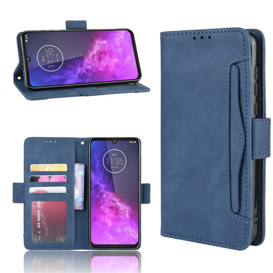 Wallet Leather Stand Case for Motorola One Zoom - Blue