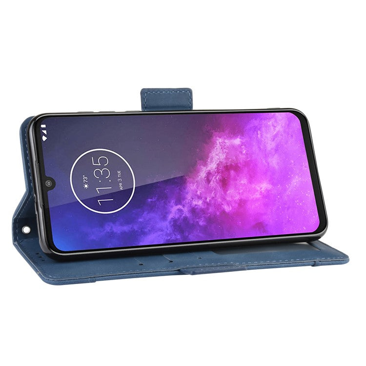 Wallet Leather Stand Case for Motorola One Zoom - Blue