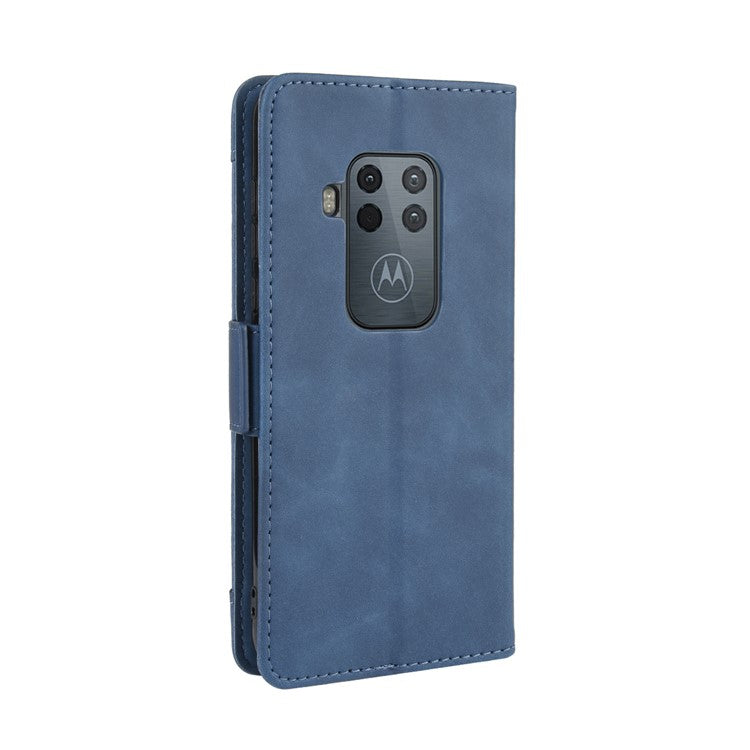 Wallet Leather Stand Case for Motorola One Zoom - Blue