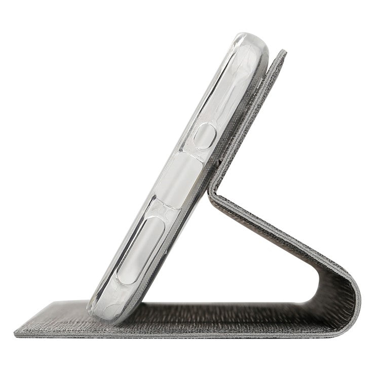 For Motorola One Action VILI DMX Cross Style Leather Stand Shell - Grey