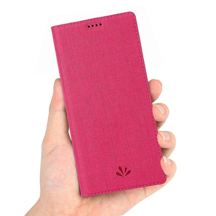 For Motorola One Action VILI DMX Cross Style Leather Stand Shell - Rose