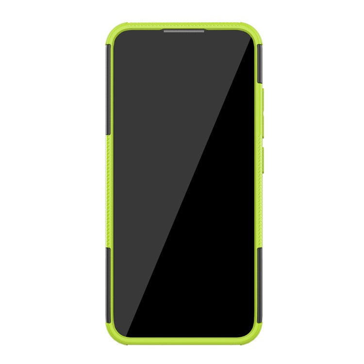 Anti-slip PC + TPU Combo Case with Kickstand for Motorola Moto E6 Plus - Green