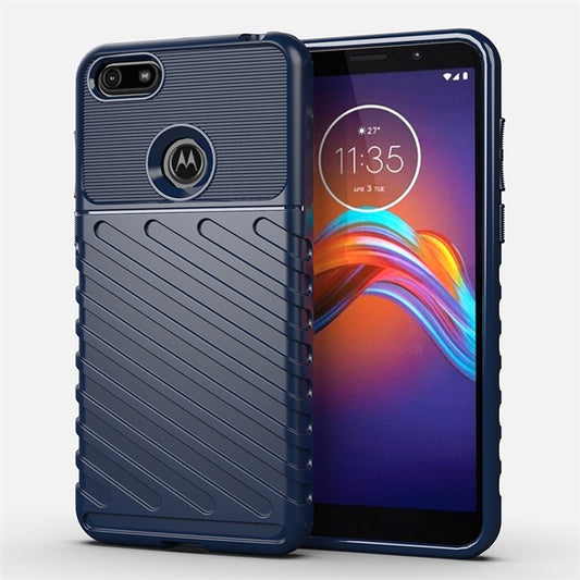 Thunder Series Twill Style TPU Cell Shell for Motorola Moto E6 Play - Blue