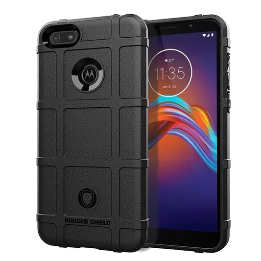 Rugged Square Surface Soft TPU Anti-shock Case for Motorola Moto E6 Play - Black