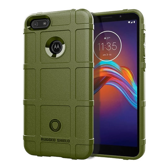 Rugged Square Surface Soft TPU Anti-shock Case for Motorola Moto E6 Play - Army Green