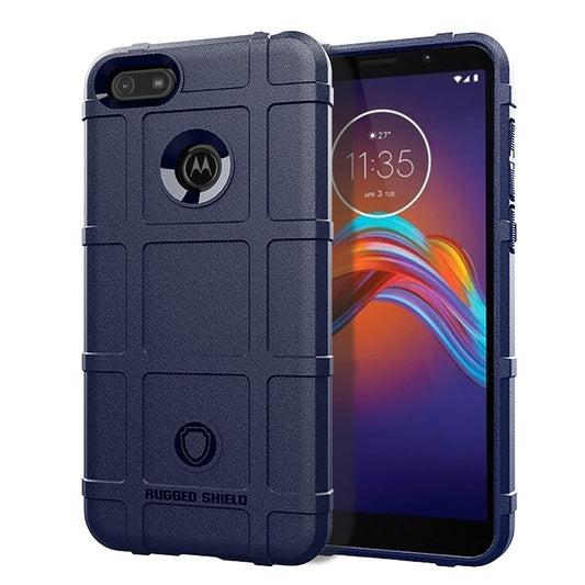 Rugged Square Surface Soft TPU Anti-shock Case for Motorola Moto E6 Play - Blue