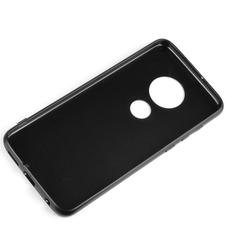 Leather Coated PC + TPU Hybrid Cover Case for Motorola Moto G7 Plus / Moto G7 - Red