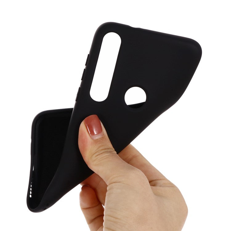 Liquid Silicone Back Case for Motorola Moto G8 Plus - Black