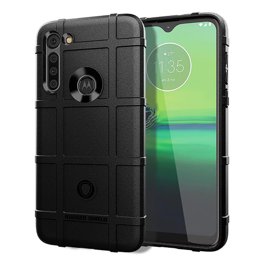 Anti-shock Square Grid Texture Thicken TPU Case for Motorola Moto G8 Power - Black