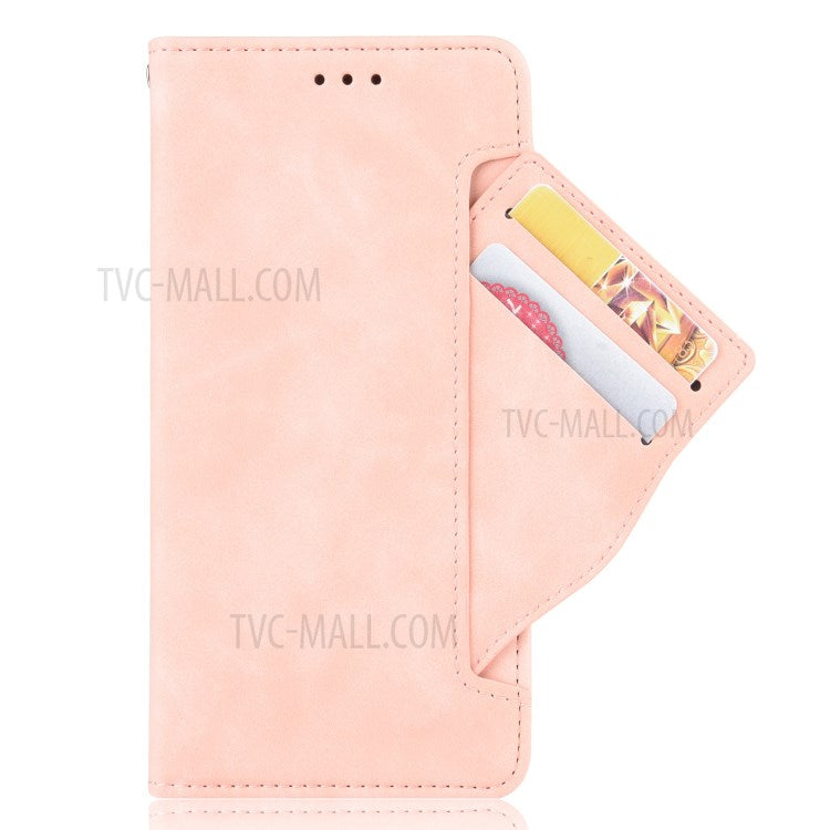 Wallet Stand Flip Leather Phone Shell for Motorola Moto G8 Power - Rose Gold