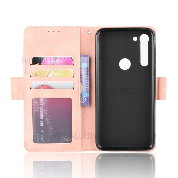 Wallet Stand Flip Leather Phone Shell for Motorola Moto G8 Power - Rose Gold