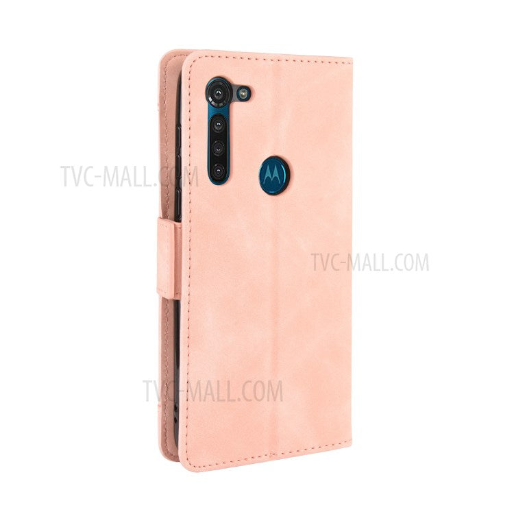 Wallet Stand Flip Leather Phone Shell for Motorola Moto G8 Power - Rose Gold