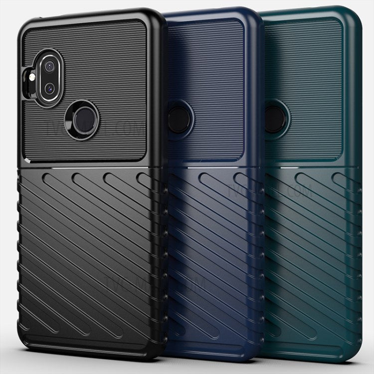 Thunder Series Twill Skin Soft TPU Case for Motorola One Hyper - Black