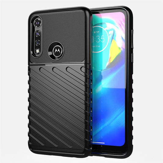 Thunder Series Twill Texture Soft TPU Cell Phone Case for Motorola Moto G Power - Black