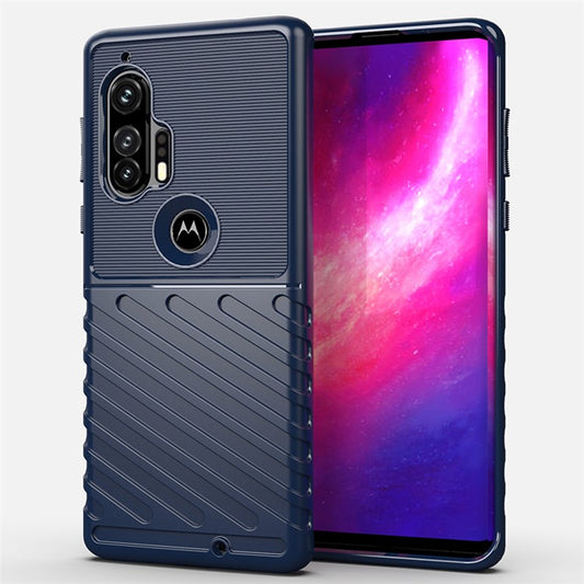 Thunder Series Twill Texture Soft TPU Phone Shell for Motorola Edge Plus/Edge+ - Blue
