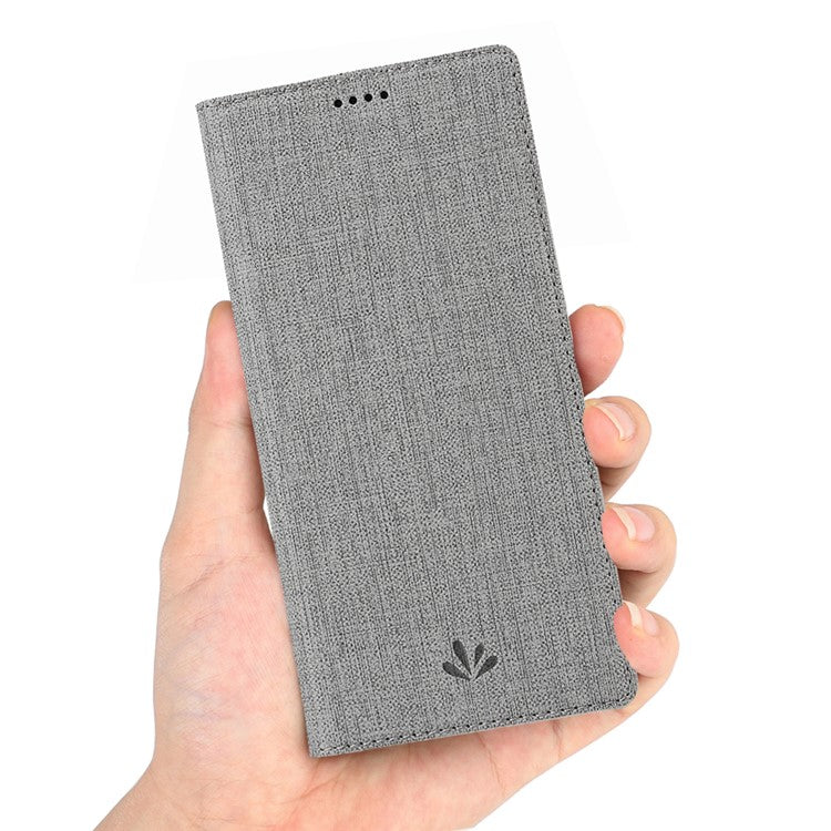 VILI DMX Card Holder Leather Stand Shell Mobile Phone Cover for Motorola Edge Plus - Grey